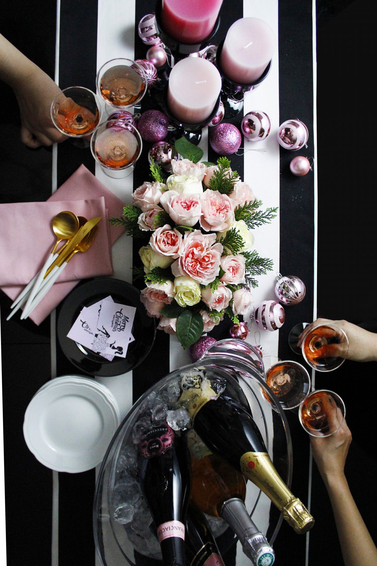 2017.12.18ピンク＆ブラックのクリスマスコーディネート①