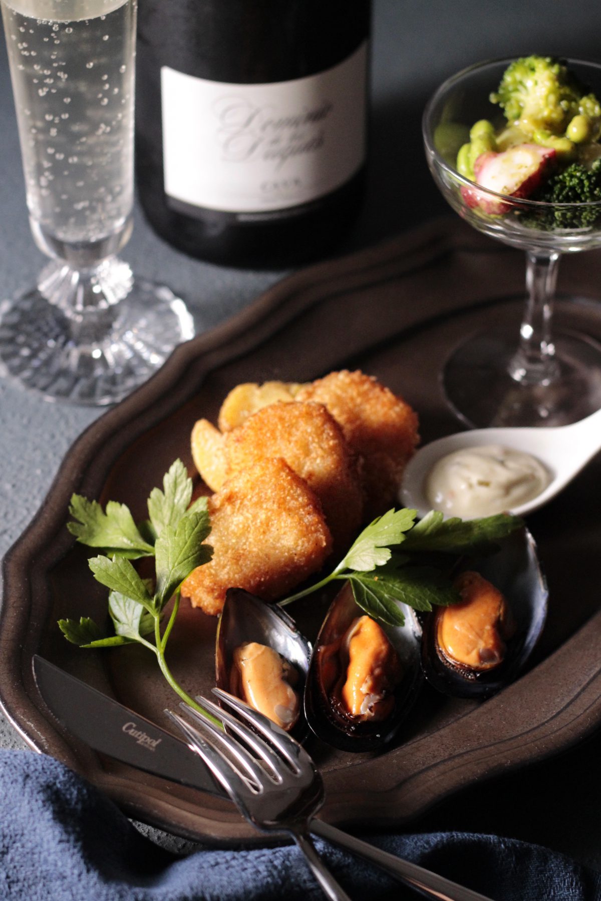 セブン惣菜　オードブル　堀江陶器オーバルブロンズプレート②