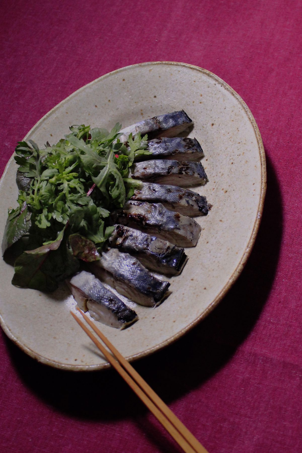 春菊としめさばサラダ①