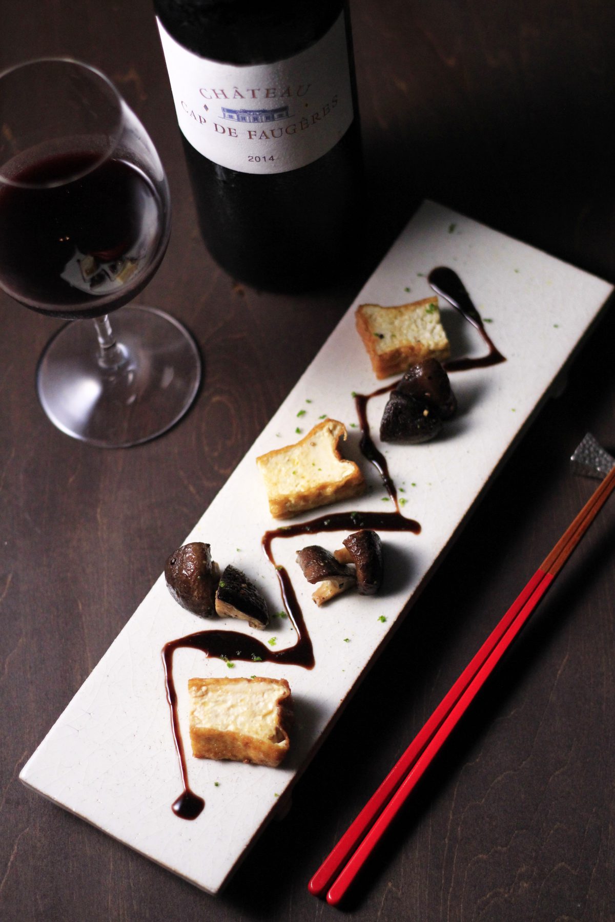 厚揚げ椎茸スクエア皿①