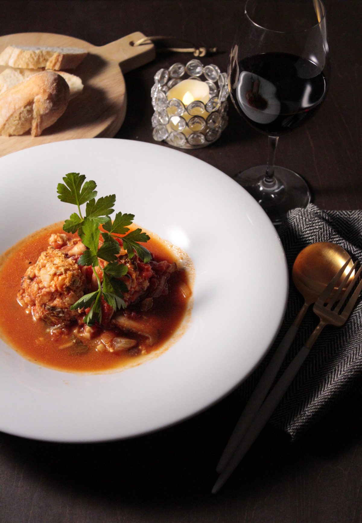 鶏つくねトマトスープ③