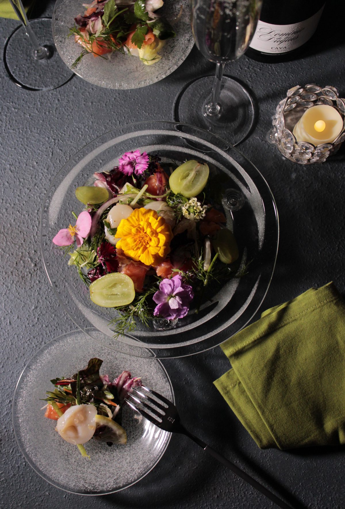 シーフードサラダエディブルフラワー２